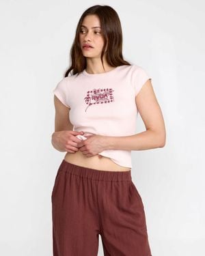 RVCA Ribbed Slim Tee - Pink
