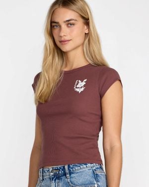 RVCA Ribbed Slim Tee - Purple
