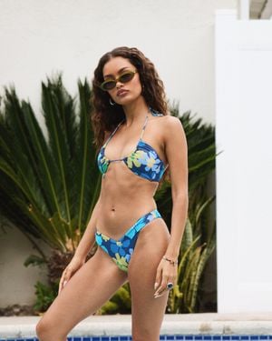 RVCA Flower Gazer V Ft Medium French Bikini Bottom - Green