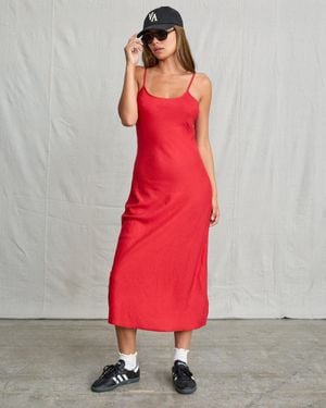 RVCA Lets Dance Slip Dress - Red