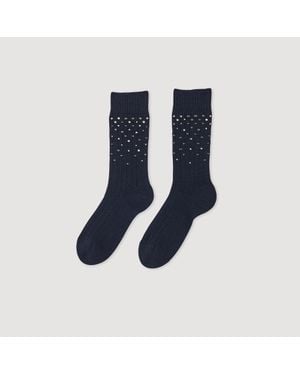 Sandro Rhinestone Socks - Blue