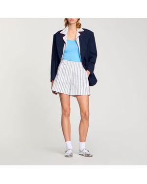 Sandro Striped Shorts - Blue