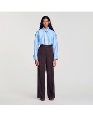 Sandro Metal Ring Pants - Blue