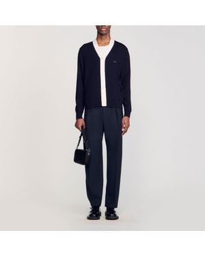 Sandro Cardigan With Patches - Blue