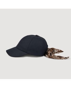 Sandro Cap With Tied Scarf - Blue