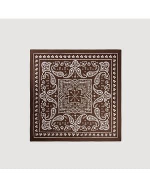 Sandro Silk Bandana Print Scarf - Metallic