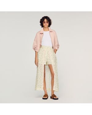 Sandro Floral Print Maxi Skort - Natural