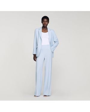 Sandro Striped Sequin Pants - Blue