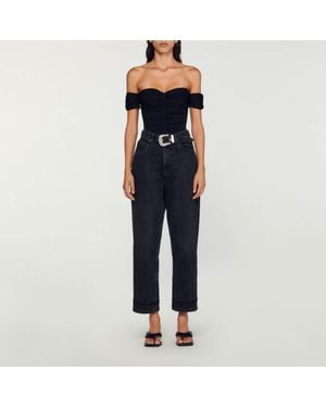 Sandro Open-Shoulder Bodysuit - Blue