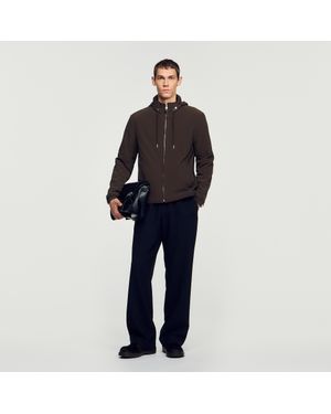 Sandro Hooded Zip-Up Jacket - Blue