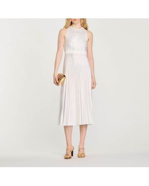Sandro Pleated Maxi Dress - White
