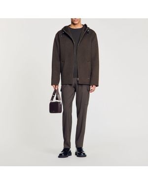Sandro Hooded Windbreaker - Black