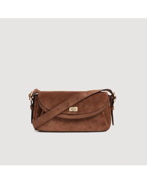 Sandro Le Mambo Suede Bag - Brown