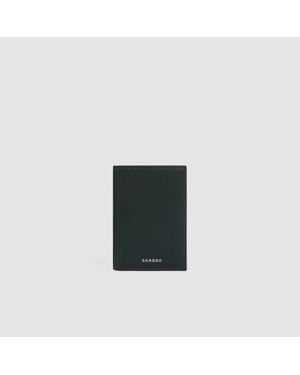 Sandro Saffiano Leather Card Holder - Black