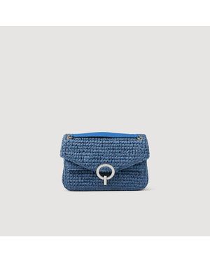 Sandro Raffia Yza Bag - Blue