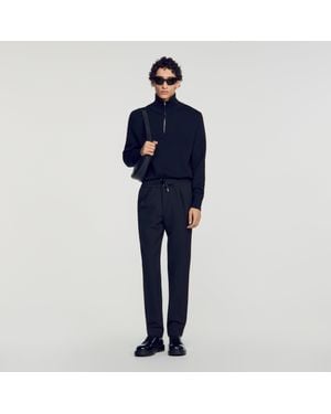 Sandro Elasticated Straight Pants - Blue