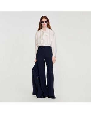 Sandro Chalk-Striped Pants - Blue