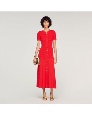 Sandro Knit Maxi Dress - Red