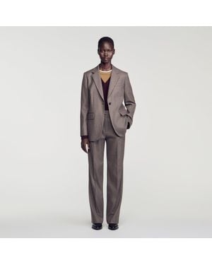 Sandro Wool Suit Jacket - Multicolor