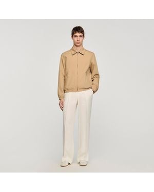 Sandro Zip-Up Cotton Jacket - Natural