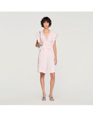 Sandro Floral Jacquard Bermuda Shorts - Pink