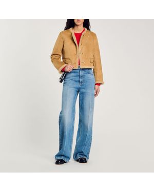 Sandro Faux Fur Jacket - Blue