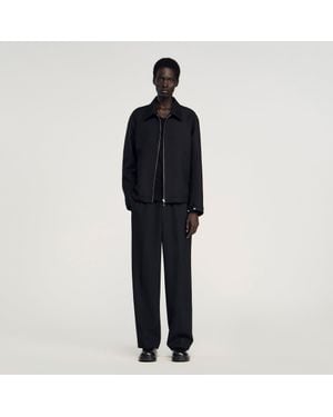 Sandro Zip-Up Jacket - Black