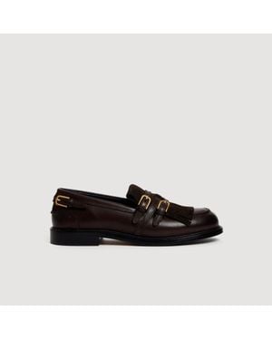 Sandro Buckle Loafers - Black