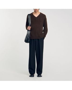 Sandro Chunky Knit Sweater - Black