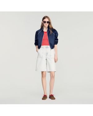 Sandro Washed Denim Bermuda Shorts - Blue