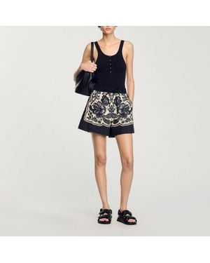 Sandro Rib Knit Vest Top - Blue