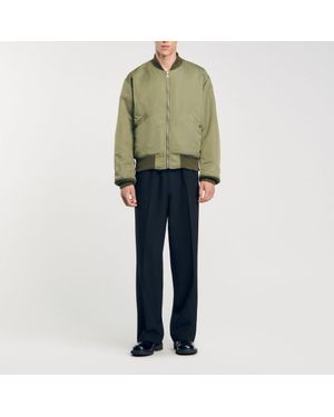 Sandro Zip-Up Bomber Jacket - Green