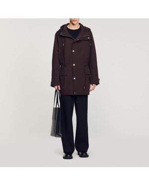 Sandro Cotton Parka - Black