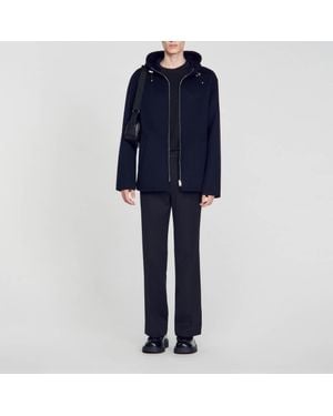 Sandro Hooded Windbreaker - Blue