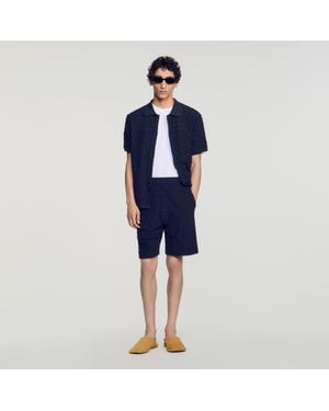 Sandro Terry Cloth Shorts - Blue