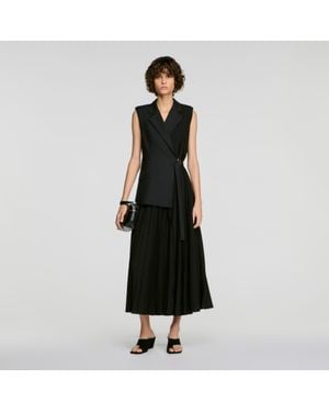 Sandro 2-In-1 Wraparound Maxi Dress - Black