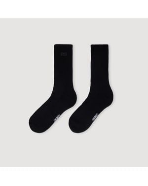 Sandro Embroidered Socks - Black