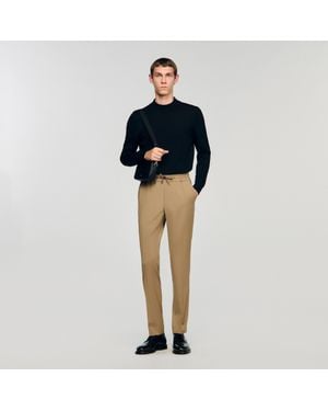 Sandro Elasticated Straight-Leg Pants - Blue