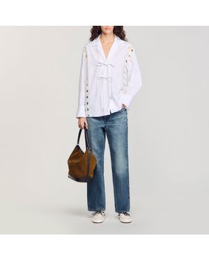 Sandro Poplin Shirt - Blue