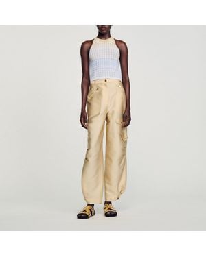 Sandro Knit Crop Top - Natural