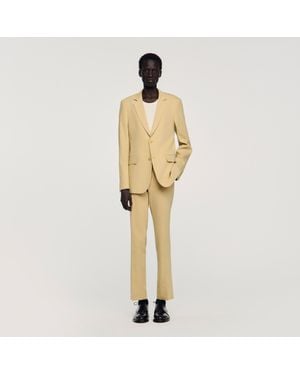 Sandro Classic Linen Suit Jacket - Metallic