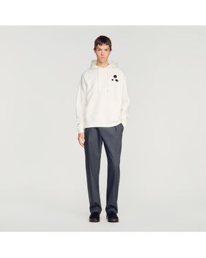 Sandro Oversized Floral Print Sweatshirt - White
