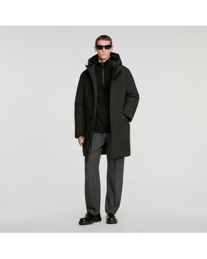 Sandro Zip-Up Hooded Parka - Black