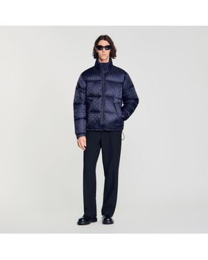 Sandro Water-Repellent Cross-Motif Puffer - Blue
