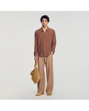 Sandro Chain Print Shirt - Brown