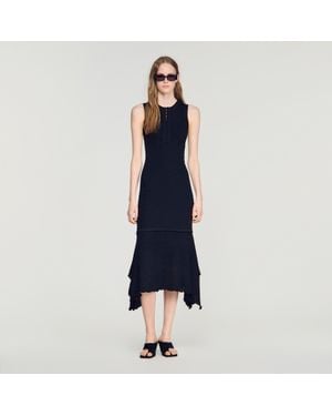 Sandro Fancy Pointelle Dress - Blue