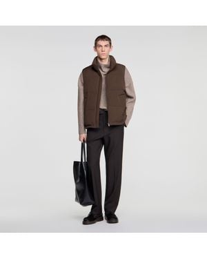 Sandro Sleeveless Zipped Puffer Jacket - Brown