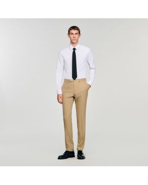 Sandro Wool Suit Pants - Natural