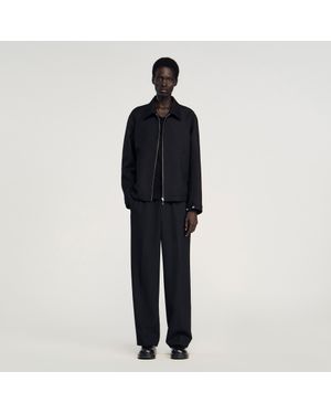 Sandro Zip-Up Jacket - Black