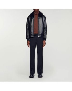 Sandro Leather Jacket - Black